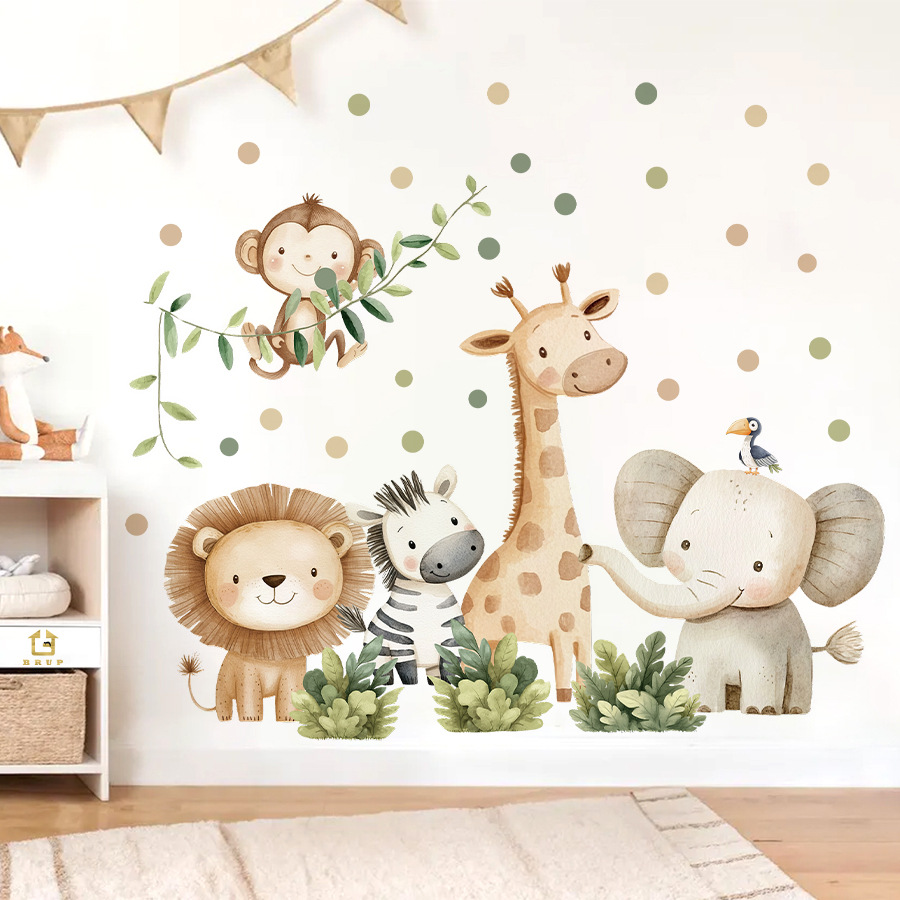 Baby Nursery Panelling - Boho Forest Animals Wall Stickers for