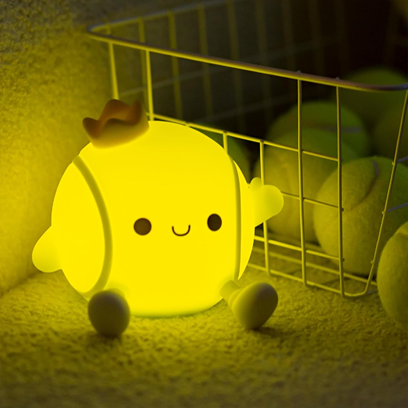 Baby Nursery Table Lamp - Cute Tennis Night Light Silicone Nursery