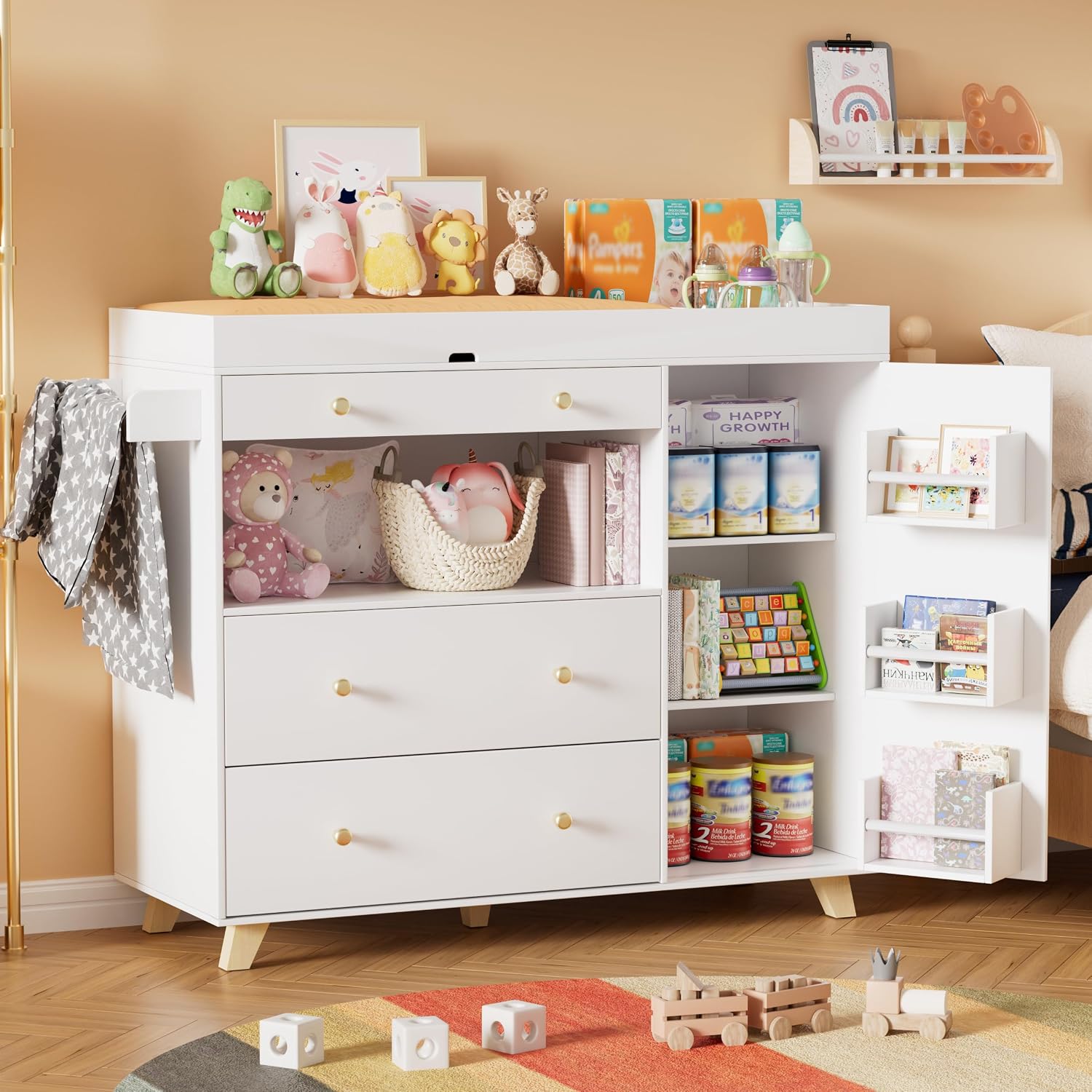 Baby Nursery Drawers - Baby Changing Table, Modern Diaper Changing