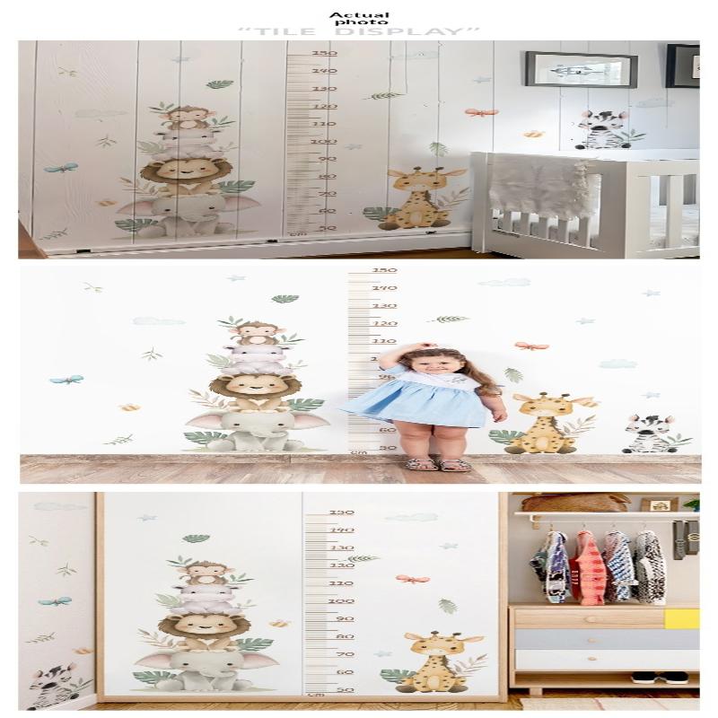 Baby Nursery Jungle Wallpaper - Children's Growth Chart Sticker Jungle Animals