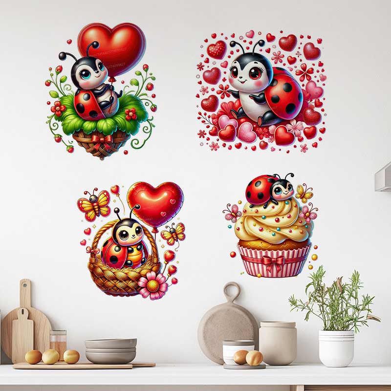 Baby Nursery Panelling - Cute Ladybug Wall Sticker Baby Kids
