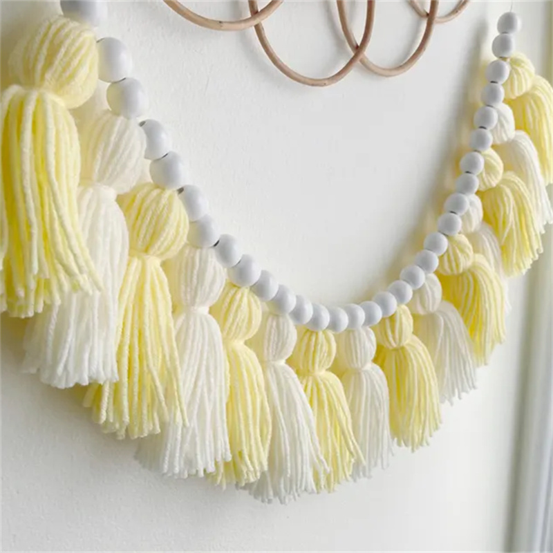 Baby Nursery Yellow - Yellow Boho Tassel Garlands Wall Decor
