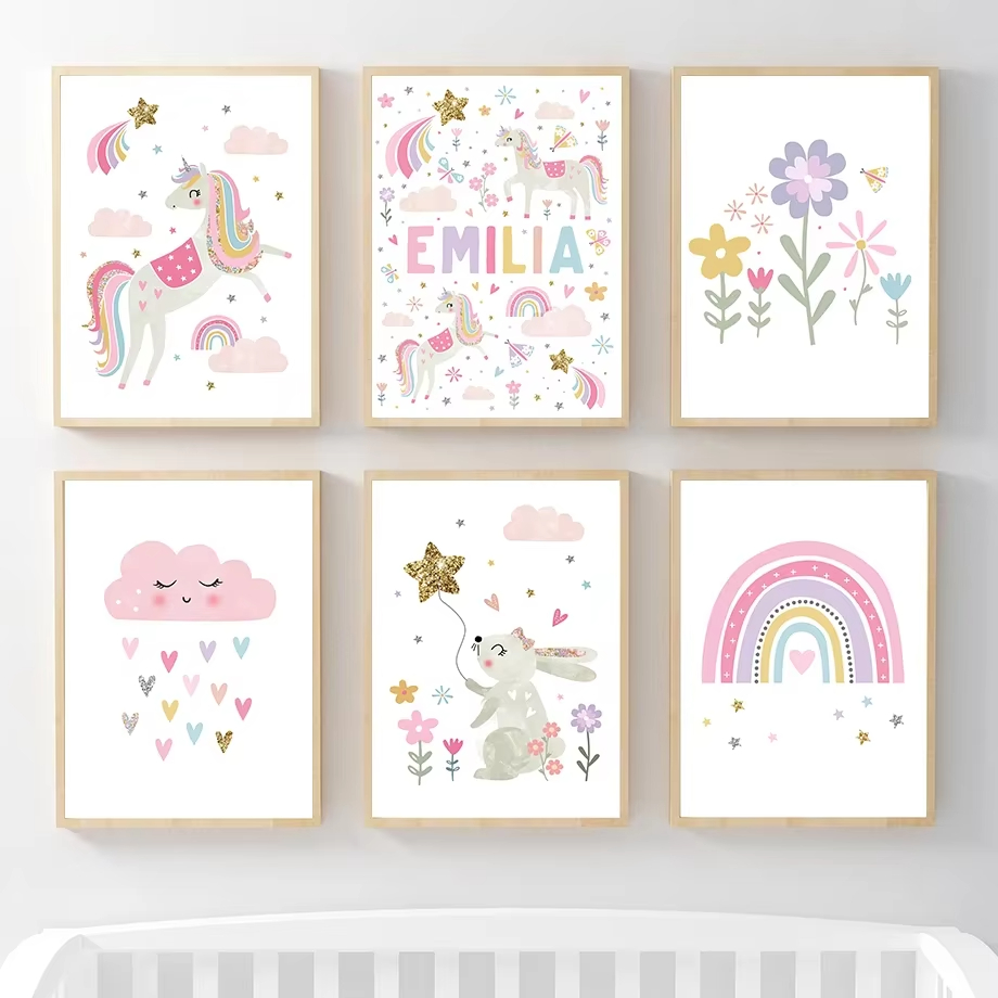 Pink Unicorn Rabbit Rainbow Cl - đánh giá và giá Baby Nursery Mirror