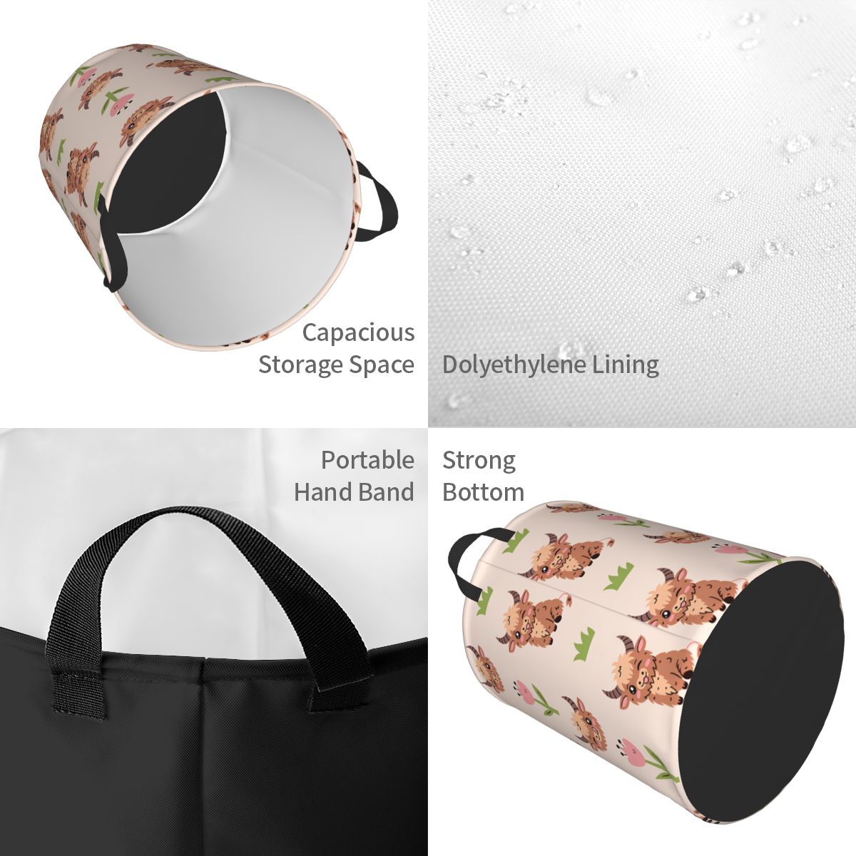 Cute Baby Highland Cows Laundr - đánh giá và giá Baby Nursery Laundry Basket