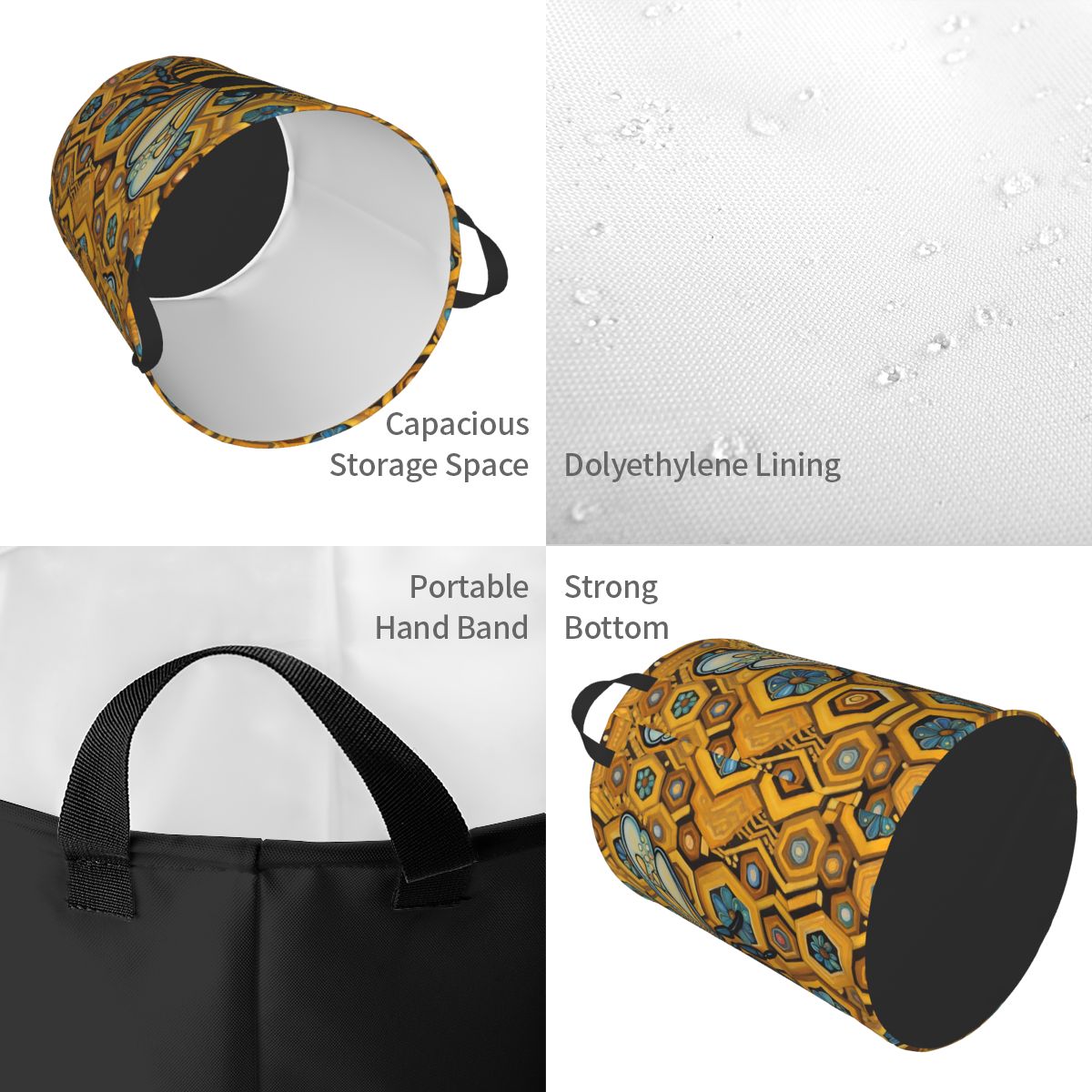 Bee And Honeycomb Print Laundr - đánh giá và giá Baby Nursery Laundry Basket
