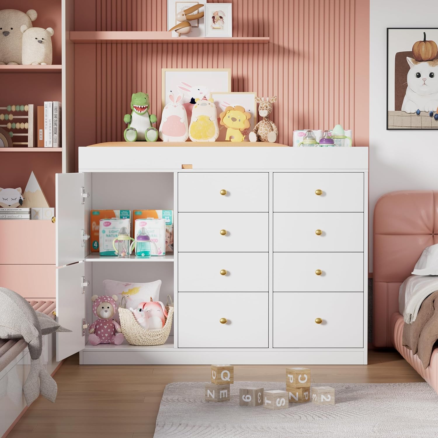 Changing Table Dresser, Baby C - đánh giá và giá Baby Nursery Drawers