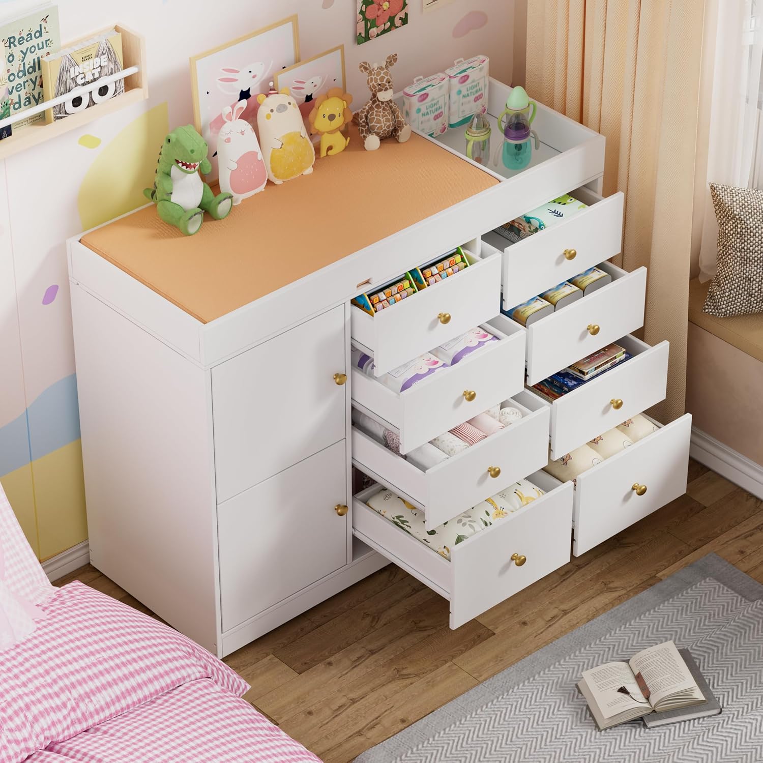Changing Table Dresser, Baby C - đánh giá và giá Baby Nursery Drawers