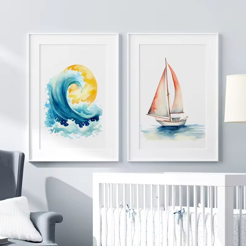 Surf Ocean Themed Nursery Beac - đánh giá và giá Baby Nursery Mirror