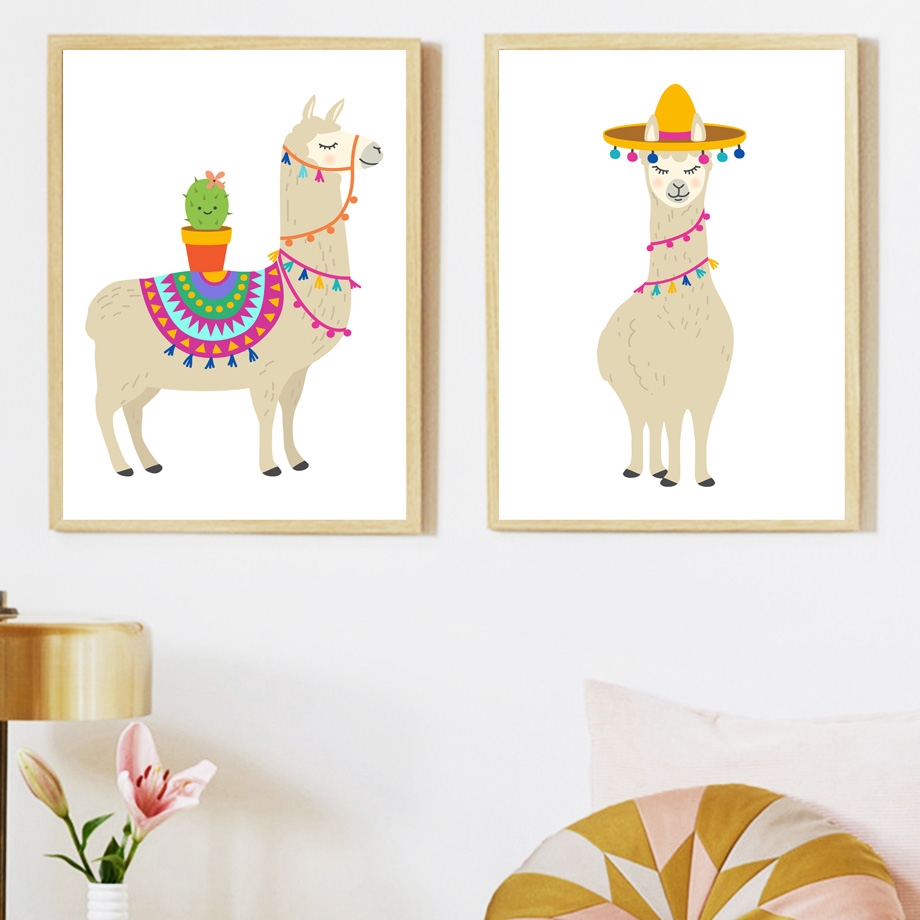 Cartoon Llama Cactus Nursery W - đánh giá và giá Baby Nursery Mirror