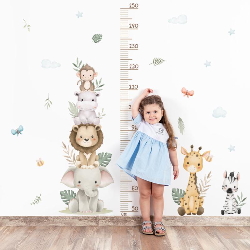 Children's Growth Chart Sticke - đánh giá và giá Baby Nursery Jungle Wallpaper