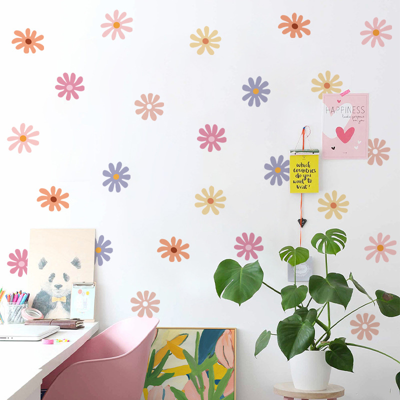 Daisy Floral Wall Stickers Chi - đánh giá và giá Baby Nursery Peel And Stick Wallpaper