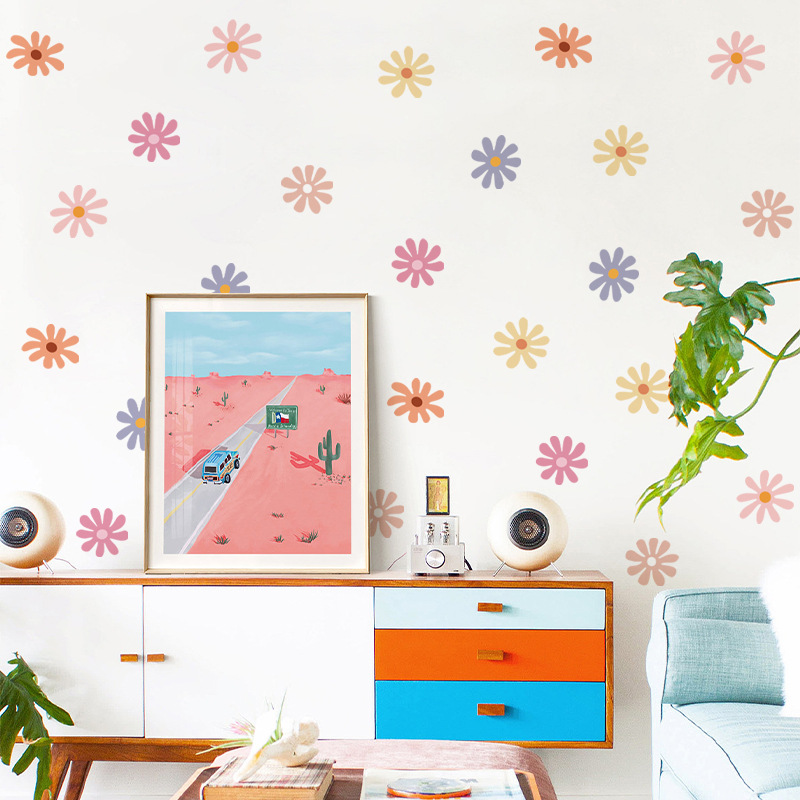 Daisy Floral Wall Stickers Chi - đánh giá và giá Baby Nursery Peel And Stick Wallpaper