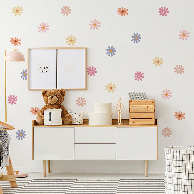 Daisy Floral Wall Stickers Chi - đánh giá và giá Baby Nursery Peel And Stick Wallpaper