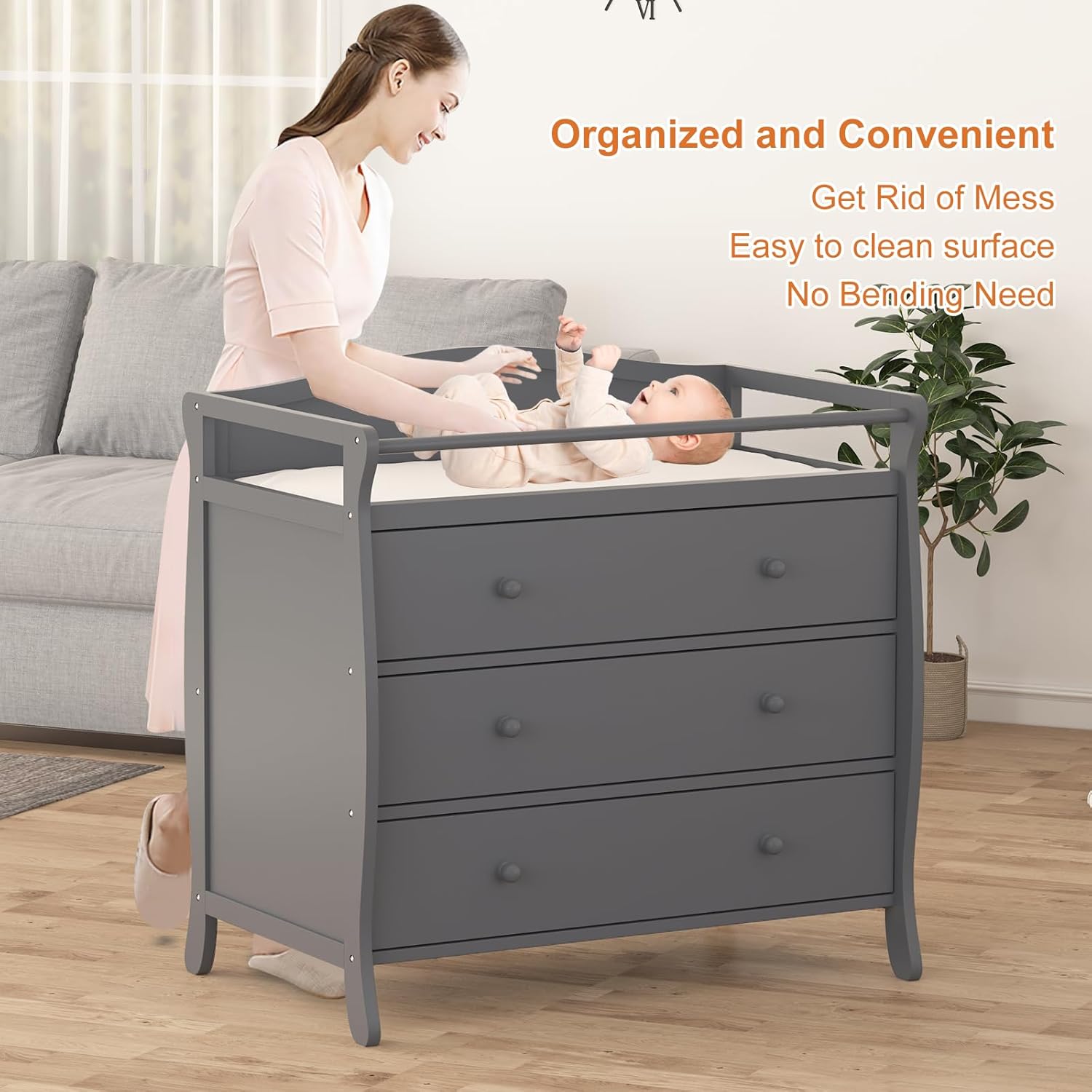 3 Drawers Baby Changing Table  - đánh giá và giá Baby Nursery Drawers