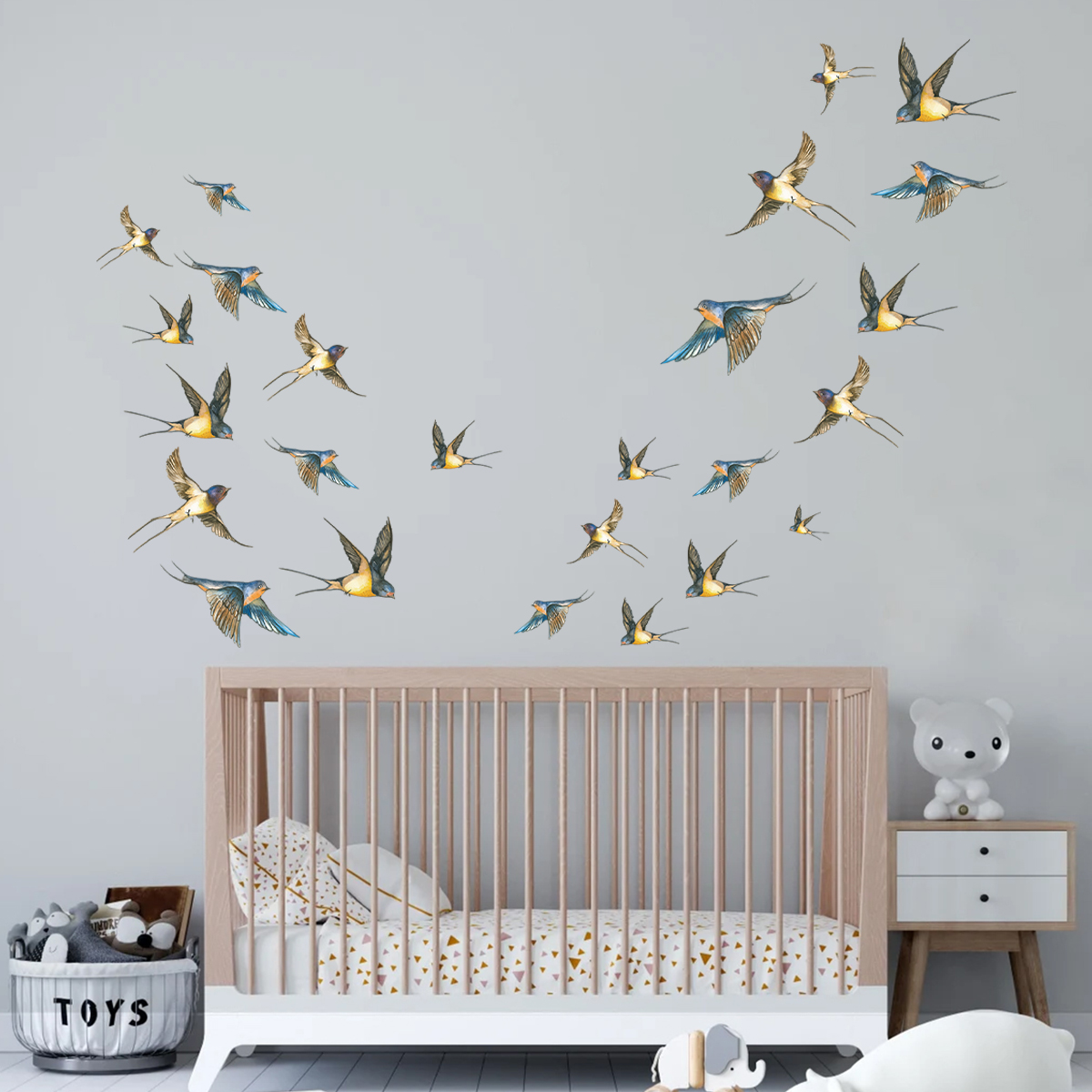 4Pcs Watercolor Multicolor Bir - đánh giá và giá Baby Nursery Modern