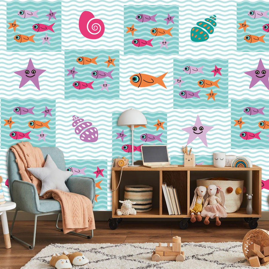 Cartoon Peel and Stick Photo W - đánh giá và giá Baby Nursery Peel And Stick Wallpaper