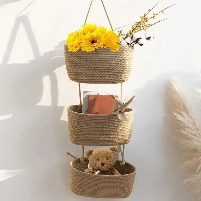3-Tier Woven Cotton Hanging St - đánh giá và giá Baby Nursery Laundry Basket