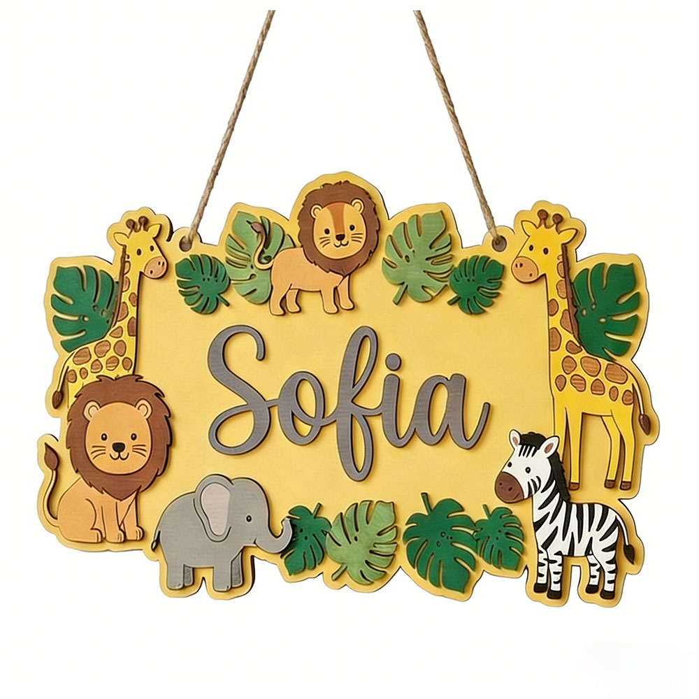 Personalized Safari Name Sign, - đánh giá và giá Baby Nursery Yellow