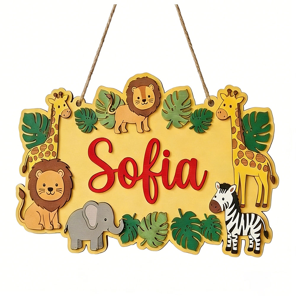 Personalized Safari Name Sign, - đánh giá và giá Baby Nursery Yellow