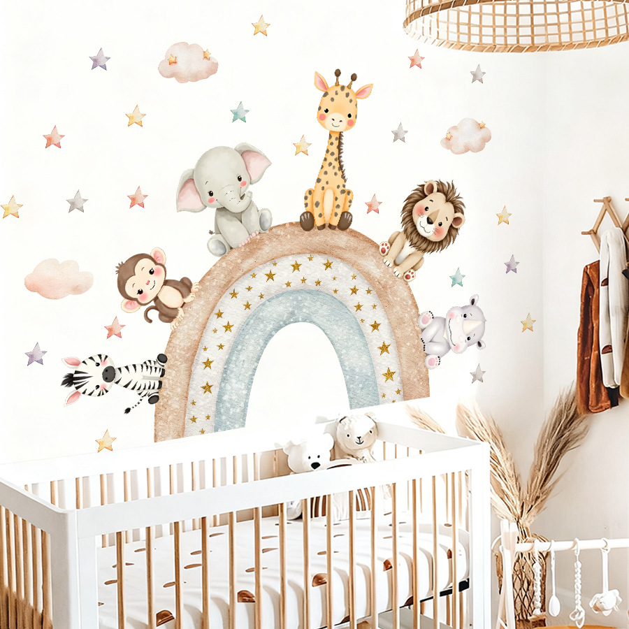 Jungle Animals Wall Stickers f - đánh giá và giá Baby Nursery Jungle Wallpaper