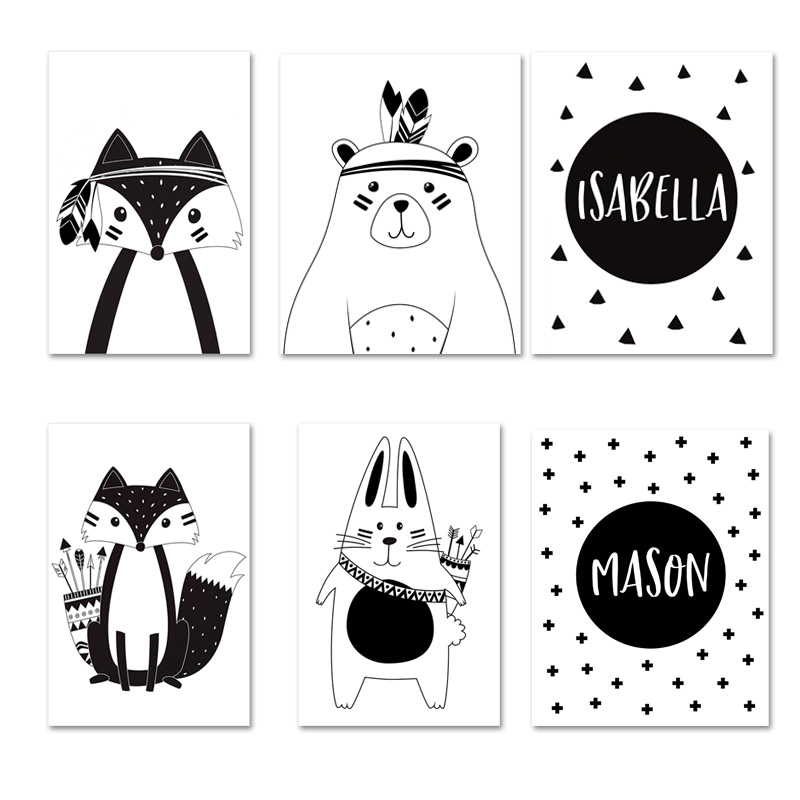 Black White Cartoon Bear Rabbi - đánh giá và giá Baby Nursery Mirror