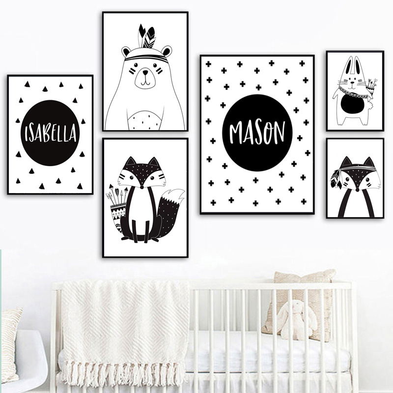 Black White Cartoon Bear Rabbi - đánh giá và giá Baby Nursery Mirror