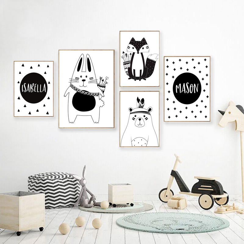 Black White Cartoon Bear Rabbi - đánh giá và giá Baby Nursery Mirror
