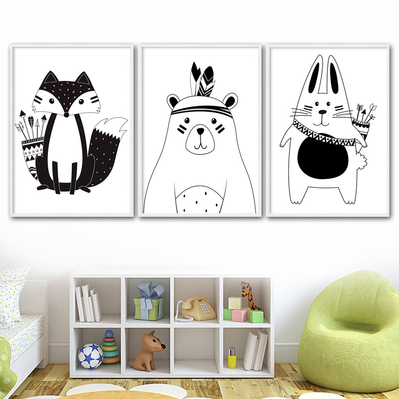 Black White Cartoon Bear Rabbi - đánh giá và giá Baby Nursery Mirror