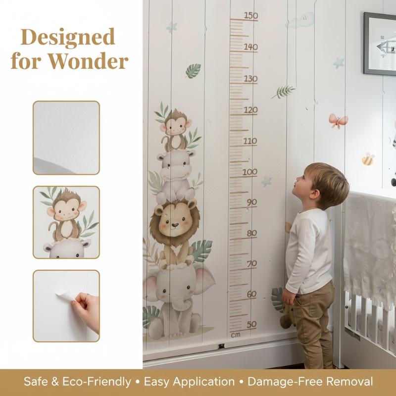 New Children's Growth Chart St - đánh giá và giá Baby Nursery Jungle Wallpaper