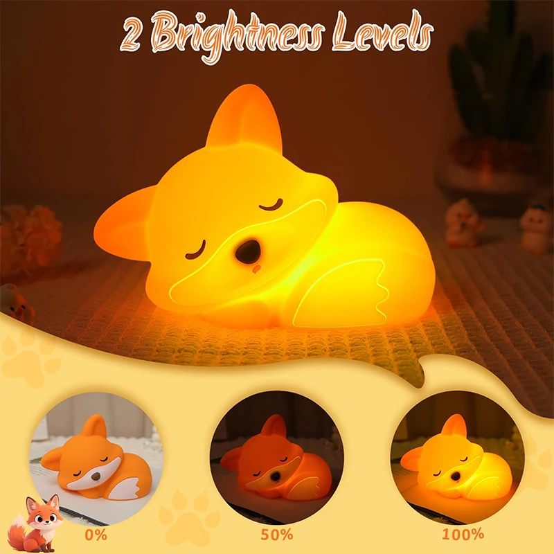 Cute Fox Animal Night Light Si - đánh giá và giá Baby Nursery Table Lamp