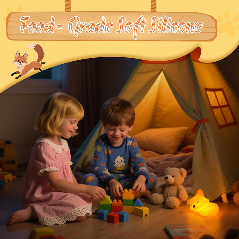 Cute Fox Animal Night Light Si - đánh giá và giá Baby Nursery Table Lamp