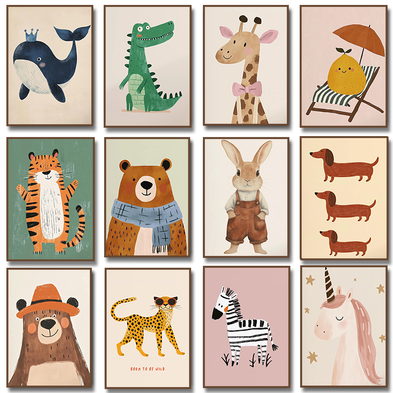 Cute Animal Illustration Poste - đánh giá và giá Baby Nursery Pictures