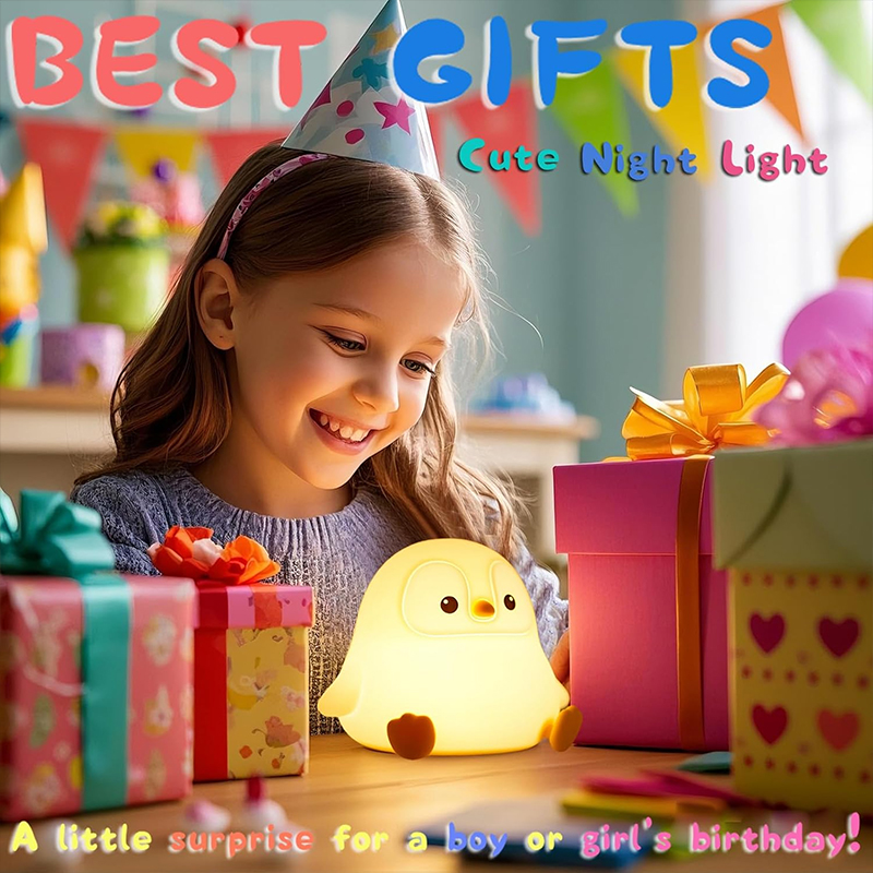 Cute Penguin Night Light Silic - đánh giá và giá Baby Nursery Table Lamp
