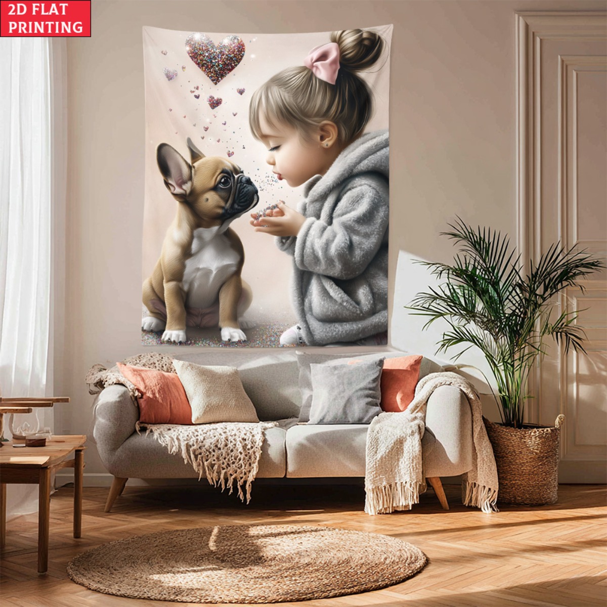 Girl with french bulldog puppy - đánh giá và giá Baby Nursery Modern