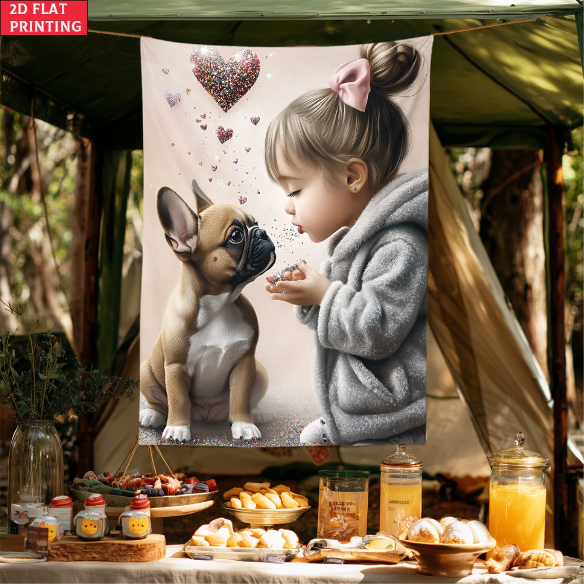 Girl with french bulldog puppy - đánh giá và giá Baby Nursery Modern