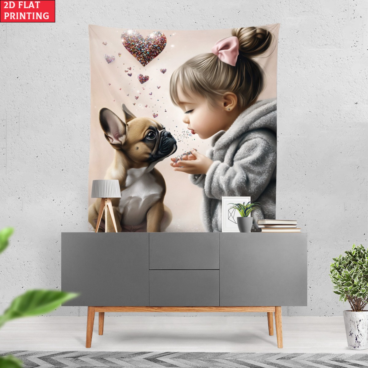 Girl with french bulldog puppy - đánh giá và giá Baby Nursery Modern