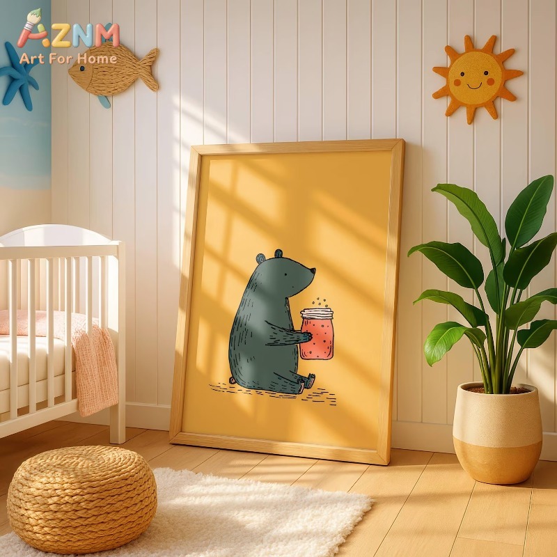 AZNM Cartoon Bear Honey Jar Ca - đánh giá và giá Baby Nursery Yellow