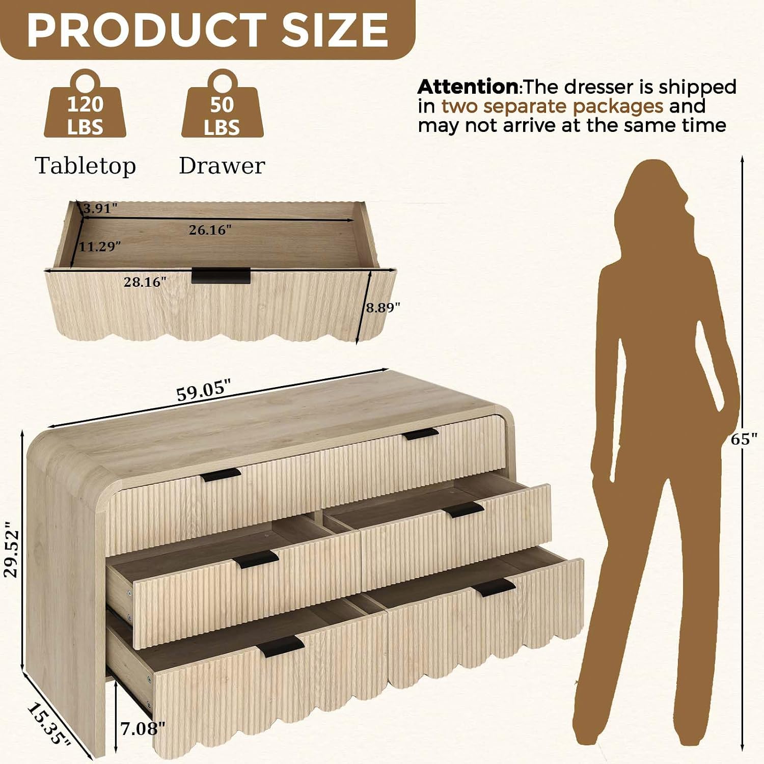 Wood 6 Drawer Dresser Nursery  - đánh giá và giá Baby Nursery Drawers