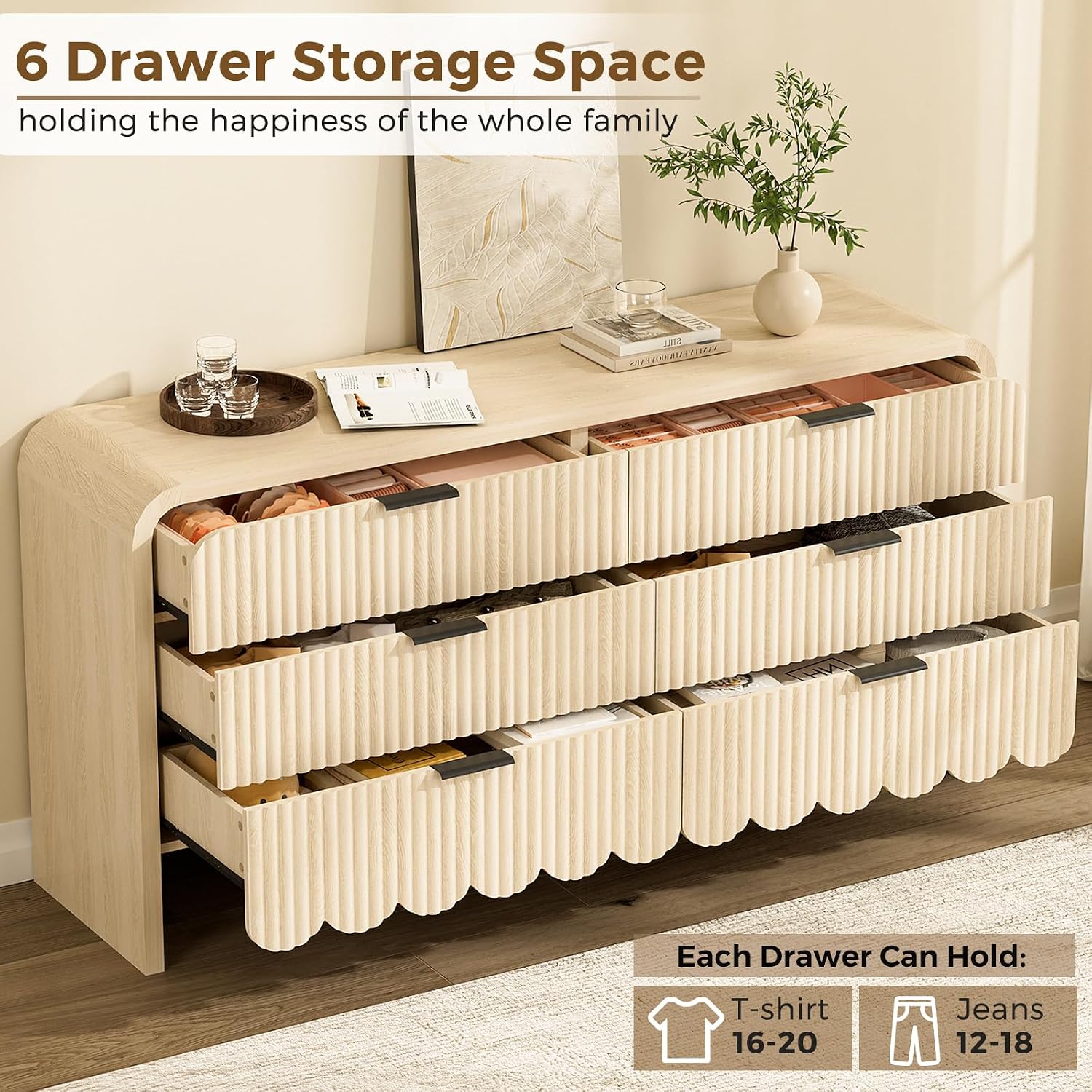 Wood 6 Drawer Dresser Nursery  - đánh giá và giá Baby Nursery Drawers
