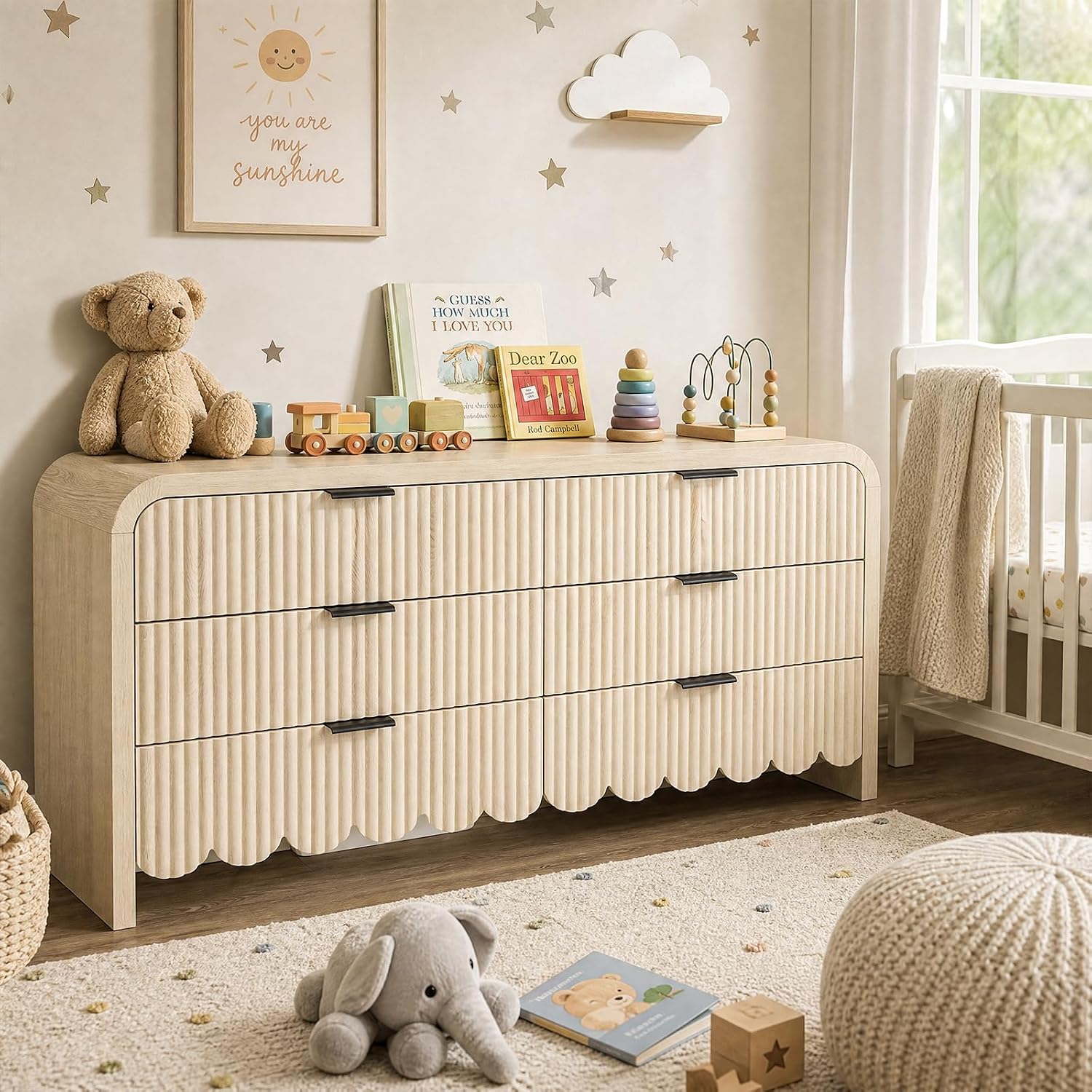 Wood 6 Drawer Dresser Nursery  - đánh giá và giá Baby Nursery Drawers
