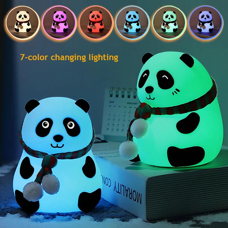 Cute Panda Night Light Silicon - đánh giá và giá Baby Nursery Table Lamp