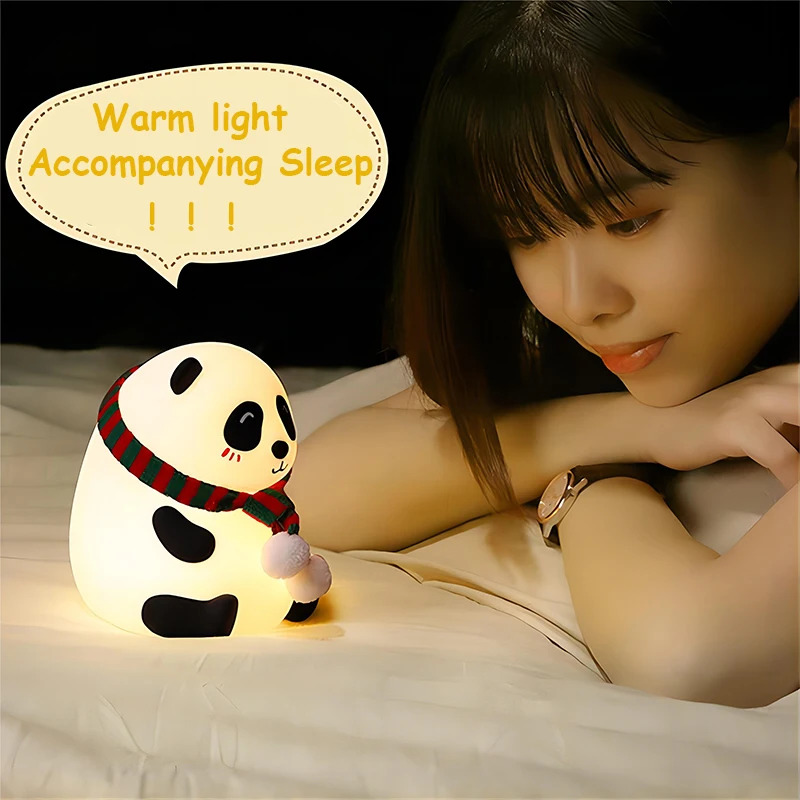 Cute Panda Night Light Silicon - đánh giá và giá Baby Nursery Table Lamp