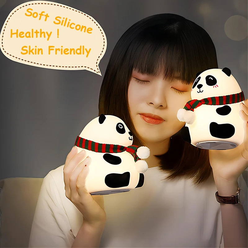 Cute Panda Night Light Silicon - đánh giá và giá Baby Nursery Table Lamp