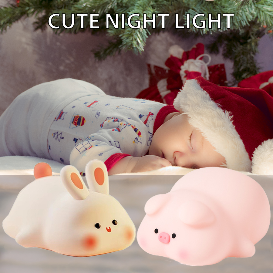 Piggy Bunny Night Light Led Ta - đánh giá và giá Baby Nursery Table Lamp