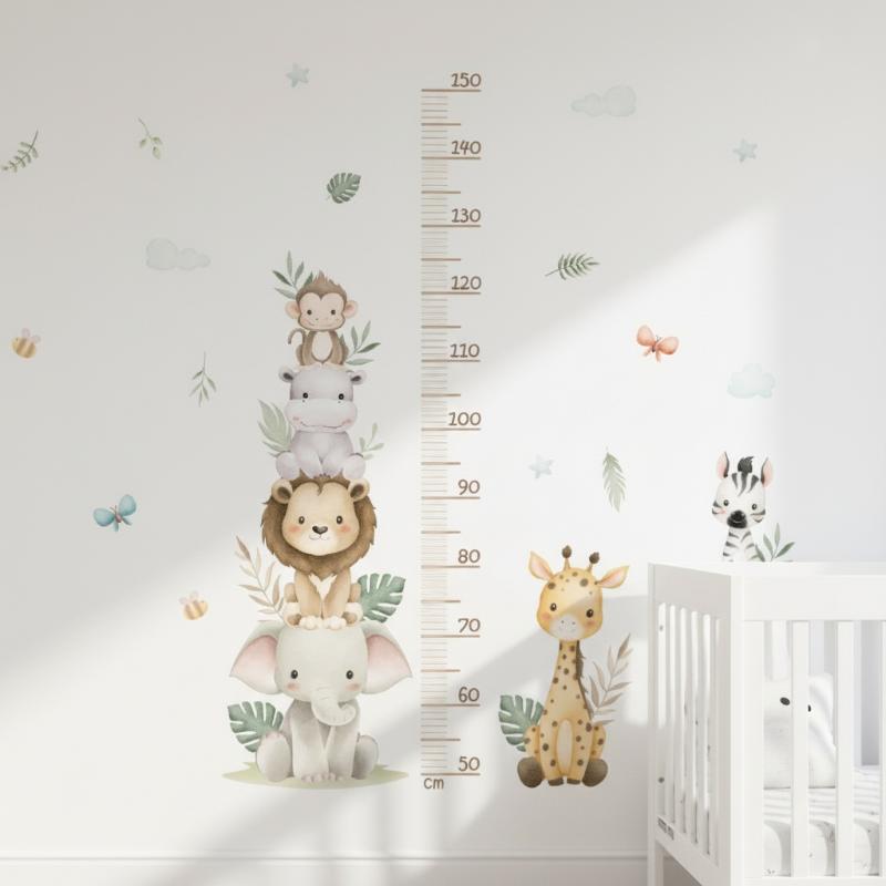 Children's Growth Chart Sticke - đánh giá và giá Baby Nursery Jungle Wallpaper