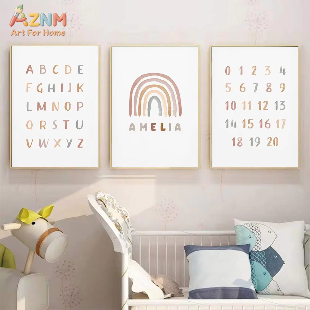 Poster Custom ABC 123 Rainbow  - đánh giá và giá Baby Nursery Mirror