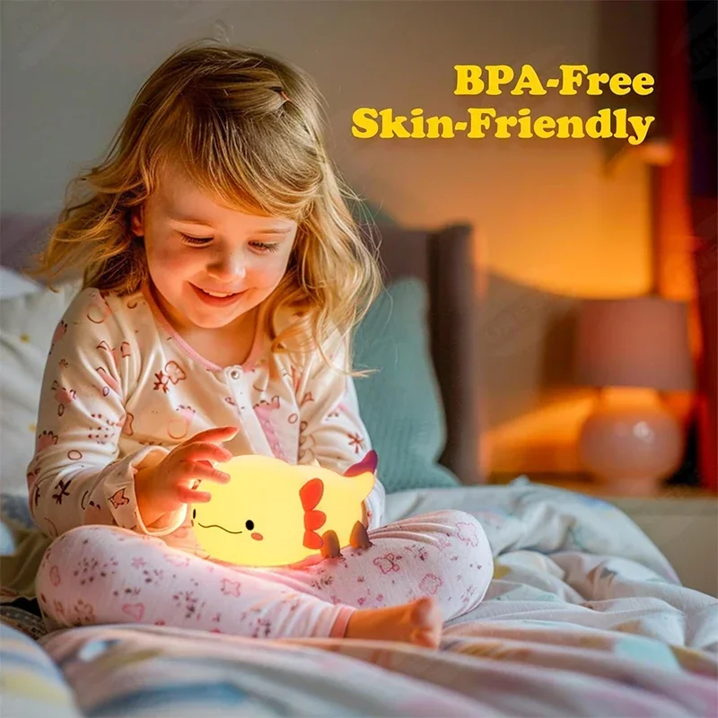 Cute Axolotl Night Light Silic - đánh giá và giá Baby Nursery Table Lamp