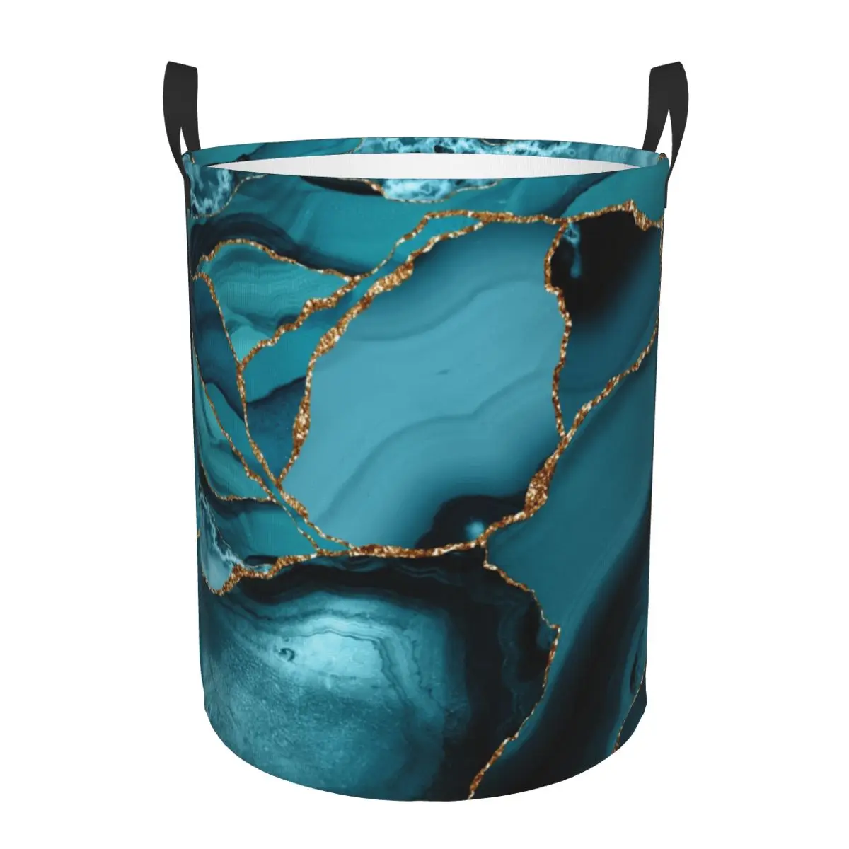 Custom Teal And Gold Marble La - đánh giá và giá Baby Nursery Laundry Basket