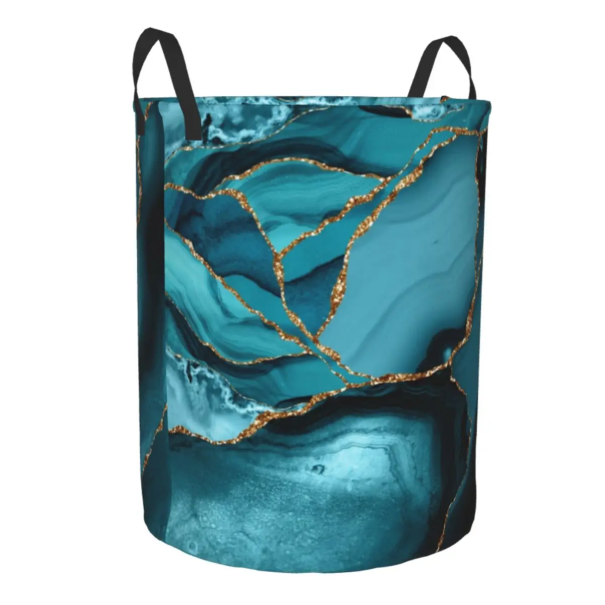 Custom Teal And Gold Marble La - đánh giá và giá Baby Nursery Laundry Basket