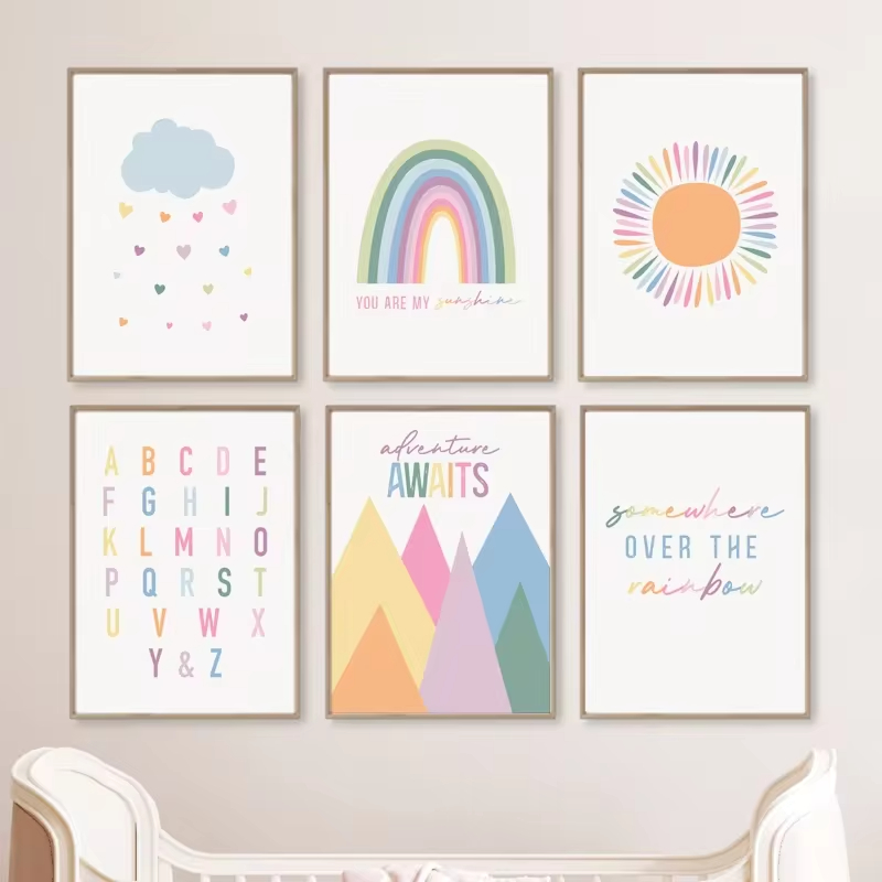 Boho ABC Rainbow Sun Clouds Ad - đánh giá và giá Baby Nursery Mirror